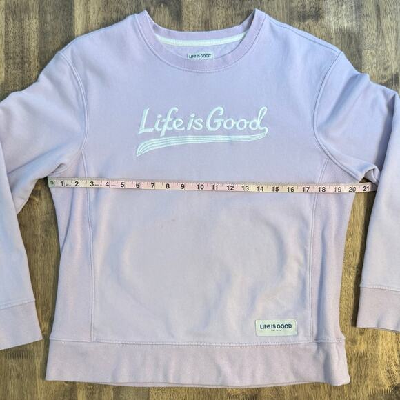 Life Is Good Women’s Simply True Embroidered Pullover Sweatshirt Purple Sz Small - Picture 9 of 10
